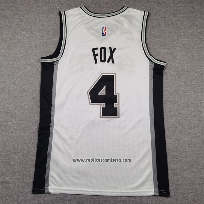 Camiseta San Antonio Spurs DeAaron Fox NO 4 Statement 2024-25 Gris